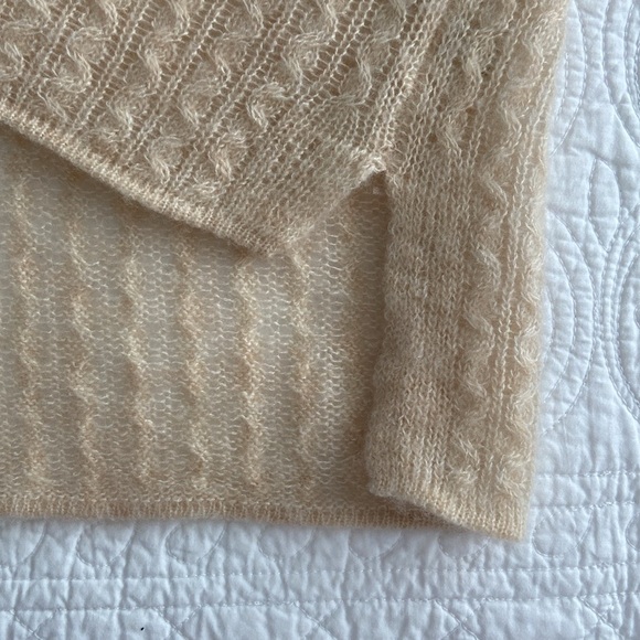 Margaret O’Leary Cashmere Spun Silk Sweater Cream Ivory Small - Picture 9 of 14